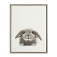 thumbnail image 1 of Kate and Laurel Sylvie Rabbit Animal Print Black and White Portrait Framed Canvas Wall Art by Simon Te Tai, 18x24 Gray, 1 of 6
