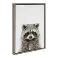 thumbnail image 1 of Kate and Laurel Sylvie Raccoon Color Framed Canvas Wall Art by Simon Te of Tai Prints, 18x24 Gray, Minimalistic Animal Art Wall Décor, 1 of 6