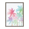 thumbnail image 1 of Kate and Laurel Sylvie Rainbow Palms Framed Canvas Wall Art by Nikki Chu, 18x24 Gray, Decorative Colorful Coastal Art for Wall, 1 of 8