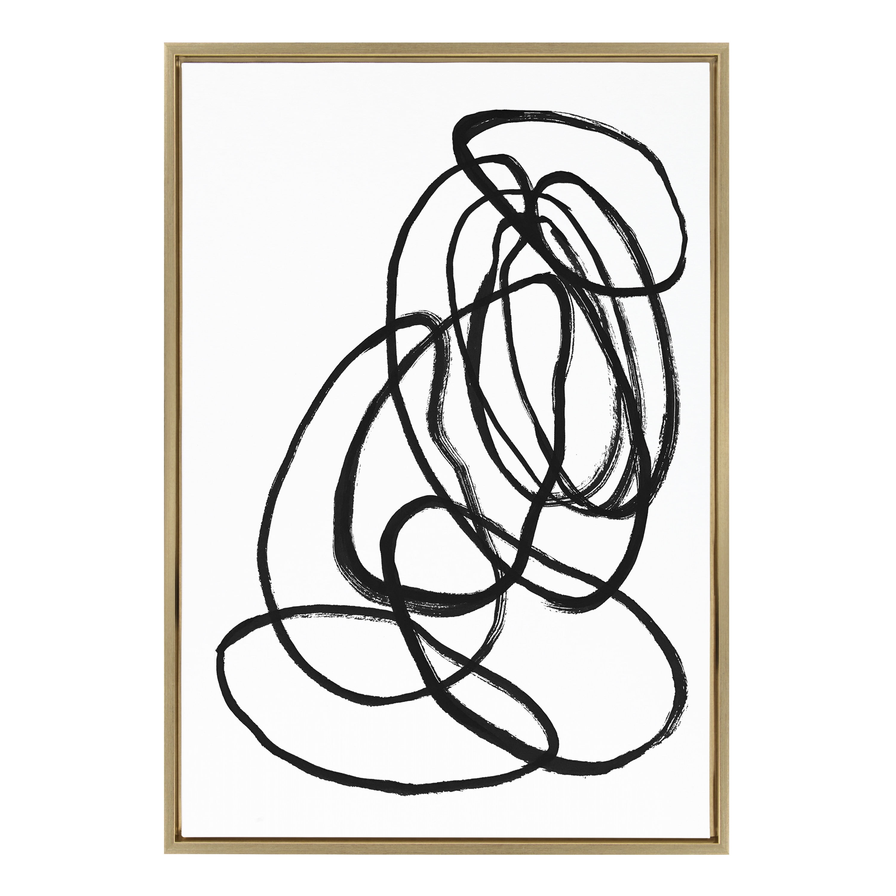 Gold Abstract Canvas Wall Art, 23x33, Lightweight Frame