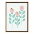 thumbnail image 1 of Kate and Laurel Sylvie Scandi Paper Flowers Framed Canvas Wall Art by Myriam Van Neste 18x24 Gold Decorative Floral Art for Wall, 1 of 7