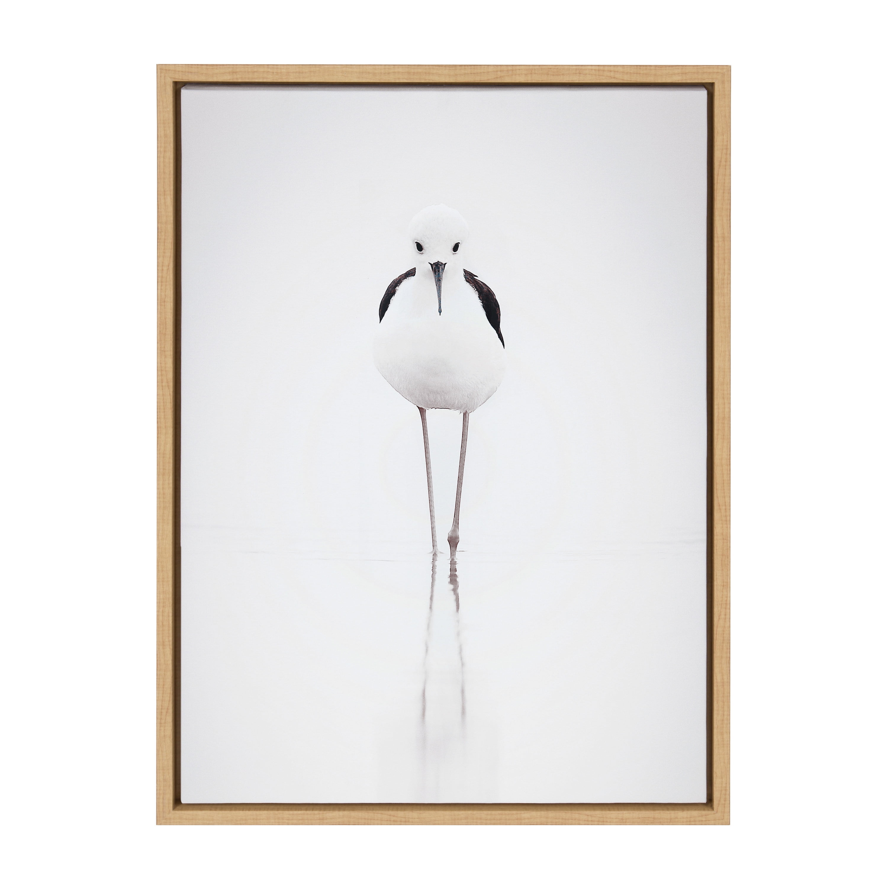 Natural Framed Seagull Canvas Print, 26.69" x 21.63"