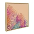 thumbnail image 1 of Kate and Laurel Sylvie Sun Burn 2 Framed Canvas Wall Art by Alicia Bock, 22x22 Natural, Palm Tree Photography Art for Wall, 1 of 6