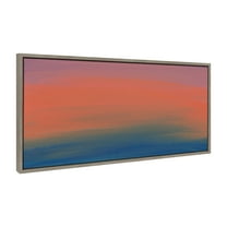 Kate and Laurel Sylvie Sunny Framed Canvas Wall Art by Mentoring Positives, 18x40 Gray, Soft Abstract Brushstrokes Art for Wall