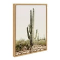 thumbnail image 1 of Kate and Laurel Sylvie Sunrise Cactus Framed Canvas Wall Art by Amy Peterson Art Studio, 18x24 Natural, Modern Botanical Cactus Plant Art for Wall, 1 of 7