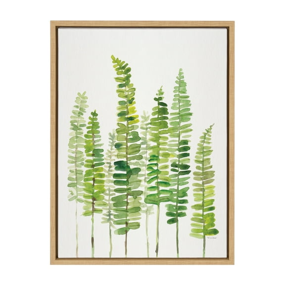 Kate and Laurel Sylvie Sword Ferns Framed Canvas Wall Art by Patricia Shaw 18x24 Natural Nature Themed Art for Wall
