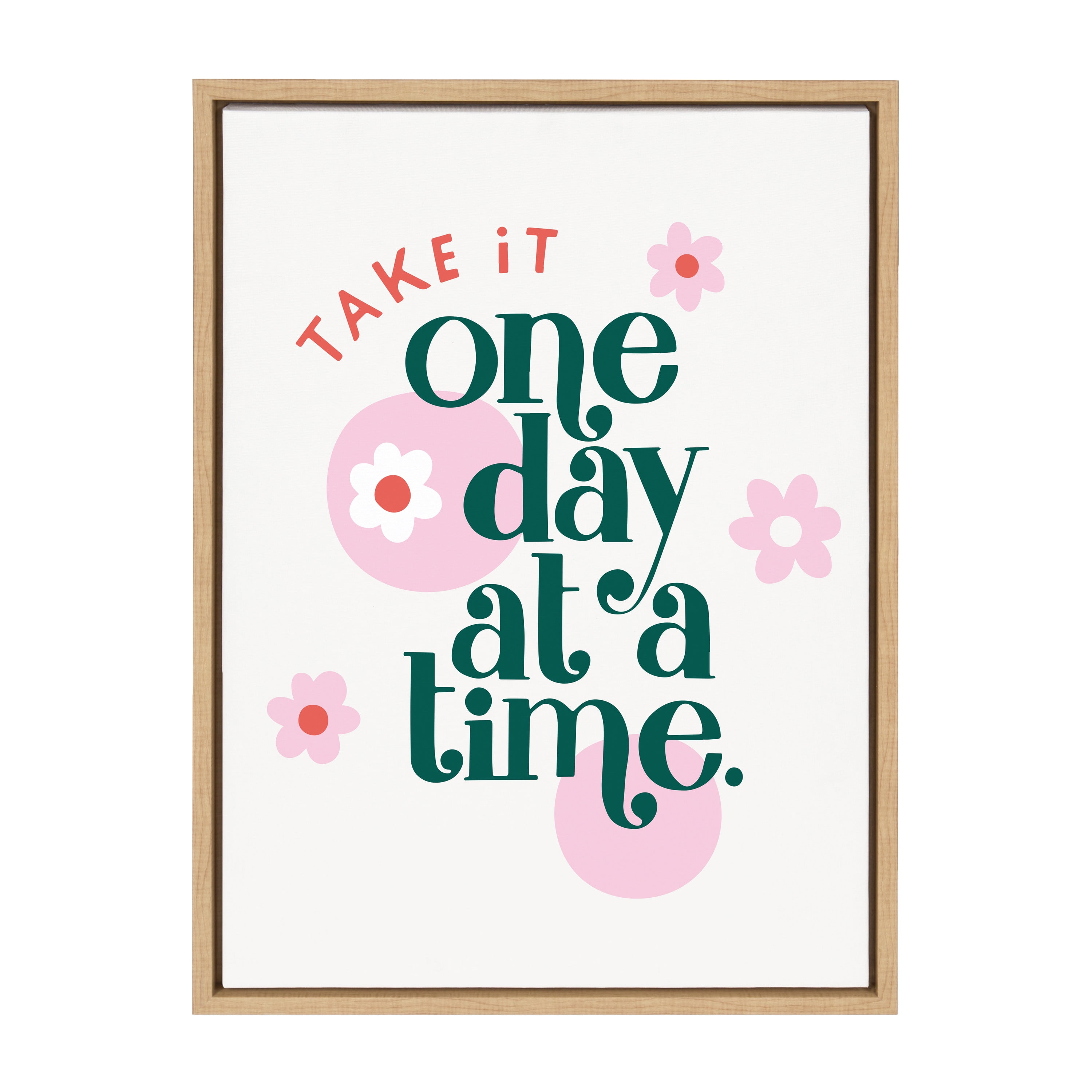 Take It One Day At A Time Motivational Canvas Print