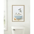 thumbnail image 1 of Kate and Laurel Sylvie Three Penguins Beach House Bath Framed Canvas Wall Art by Amy Peterson, 18x24 Natural, Cute Animal Bathtub Art for Wall, 1 of 7