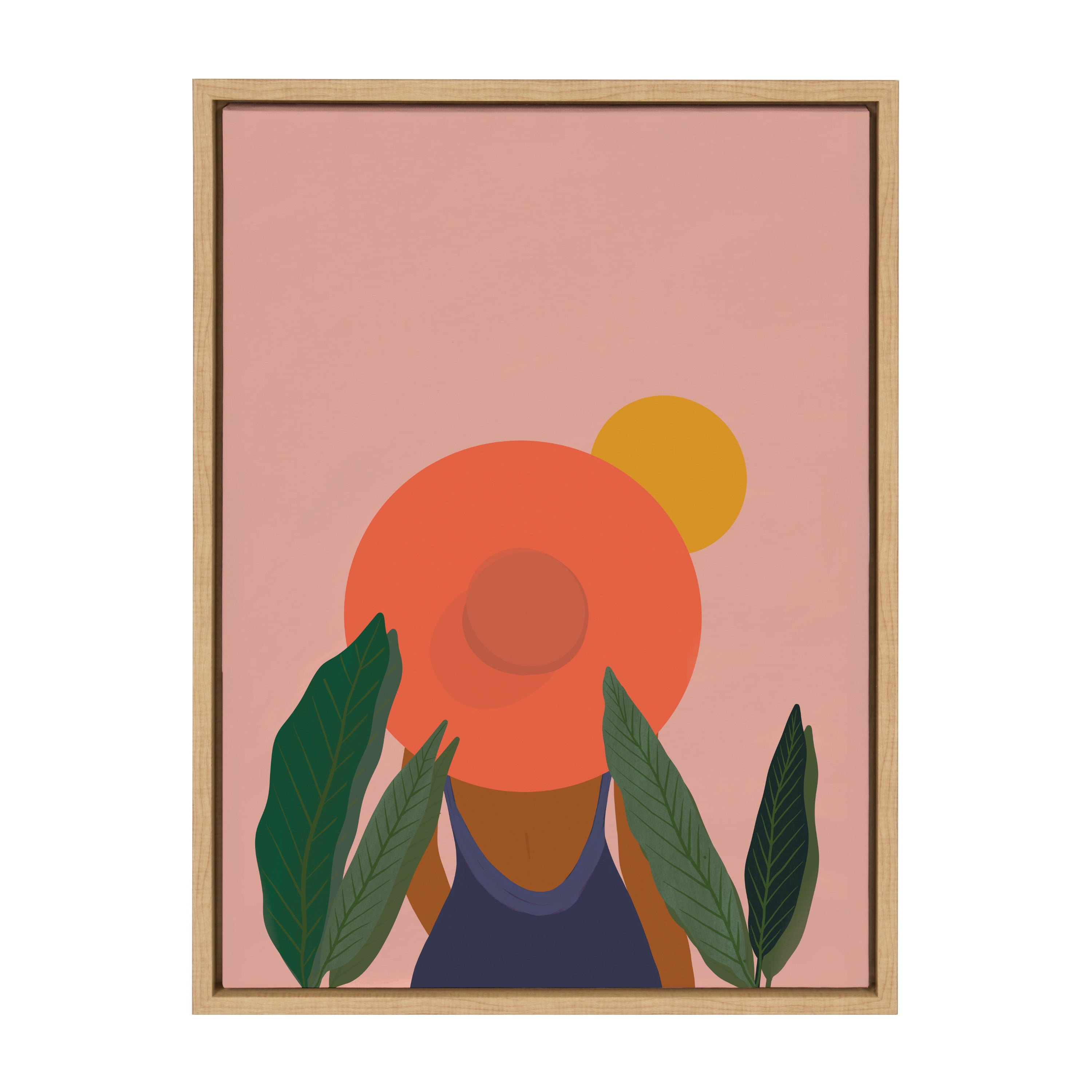 Tropical Abstract Girl with Sun Hat Canvas Print