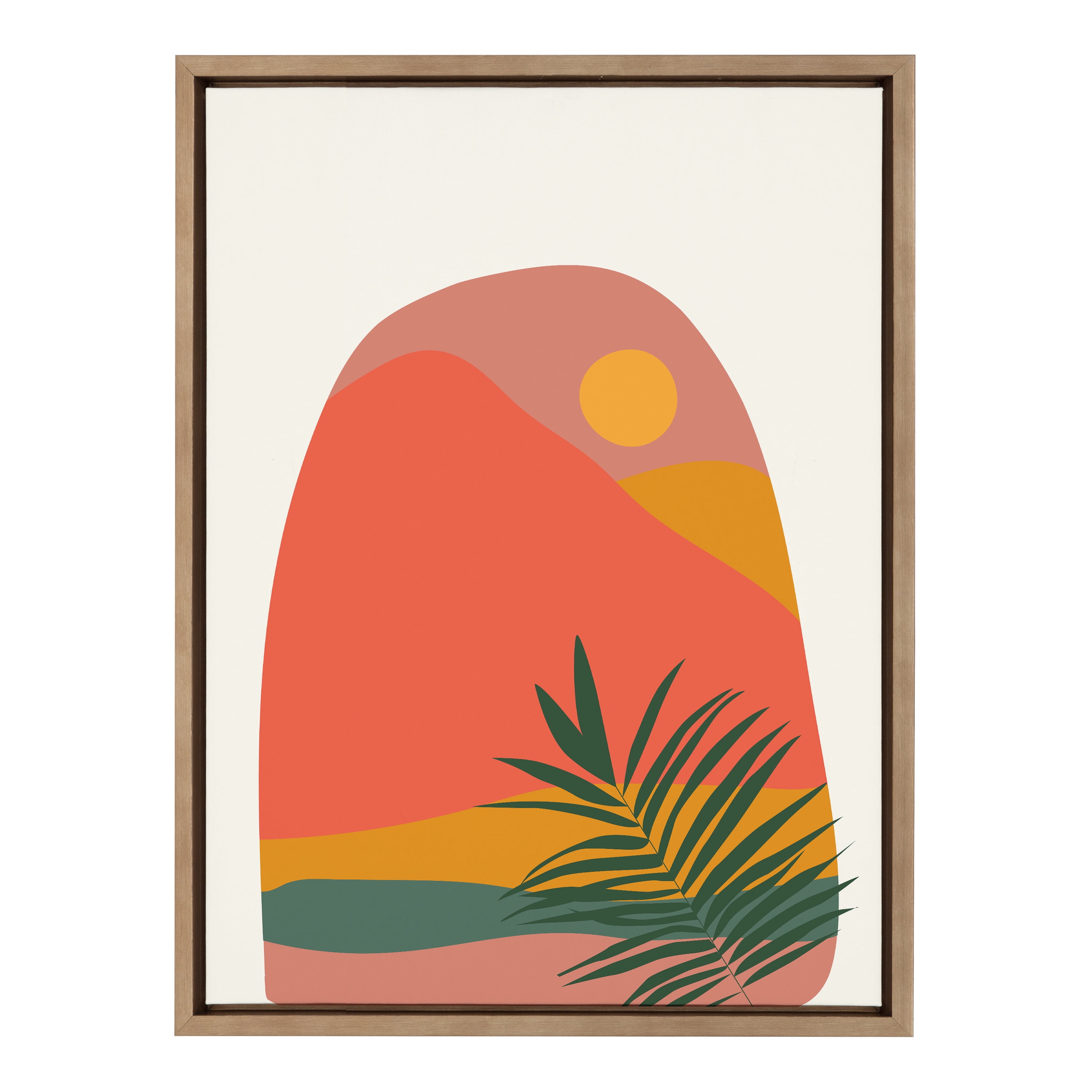Gold Framed Tropical Landscape Canvas Print, 18" x 24"