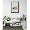 thumbnail image 1 of Kate and Laurel Sylvie USA Retro Beach Van Framed Canvas Wall Art by July Art Prints, 23x33 Black, Coastal Fourth of July Decor for Wall, 1 of 7