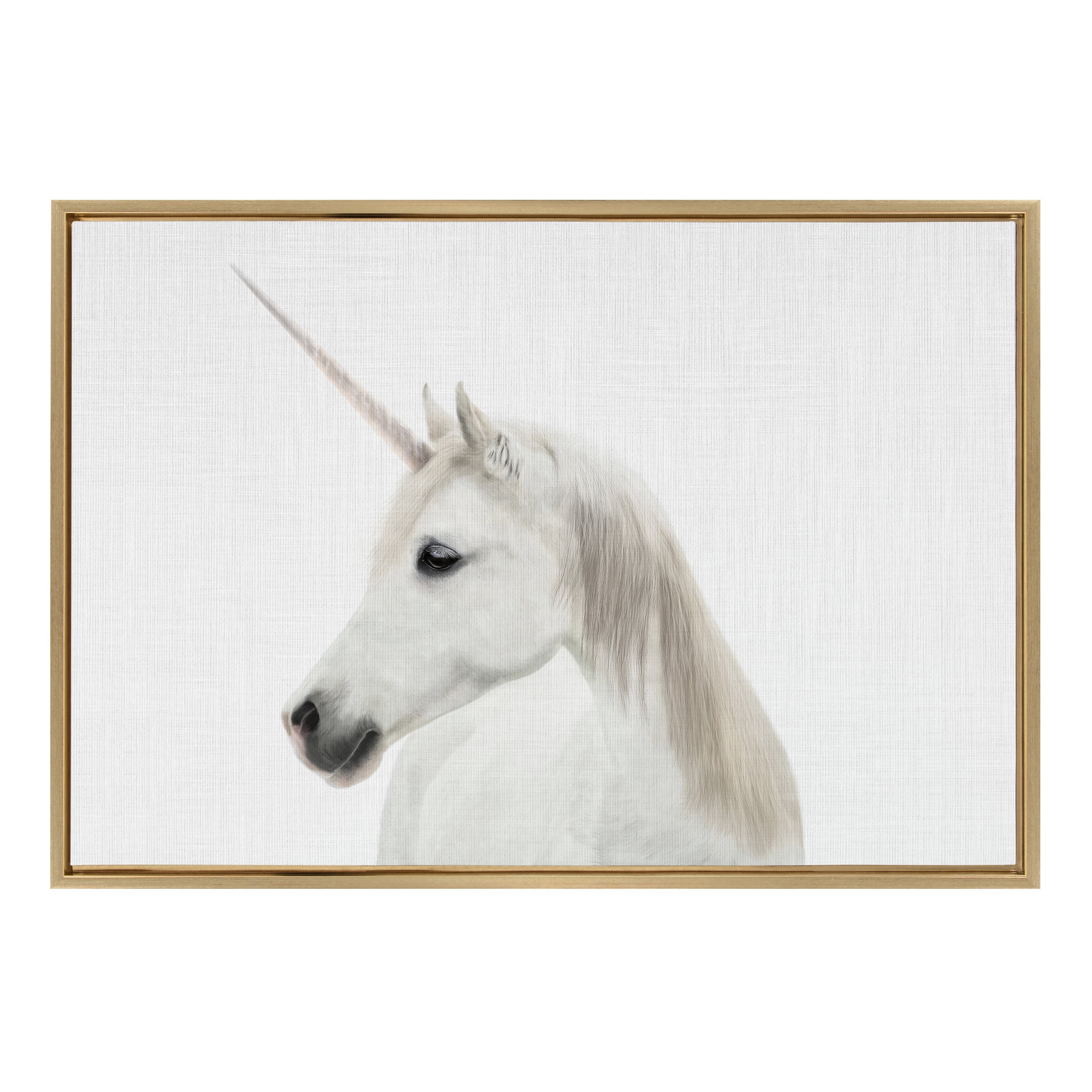 Kate and Laurel Sylvie Unicorn Framed Canvas Wall Art by Simon Te of Tai Prints, 23x33 Gold ...