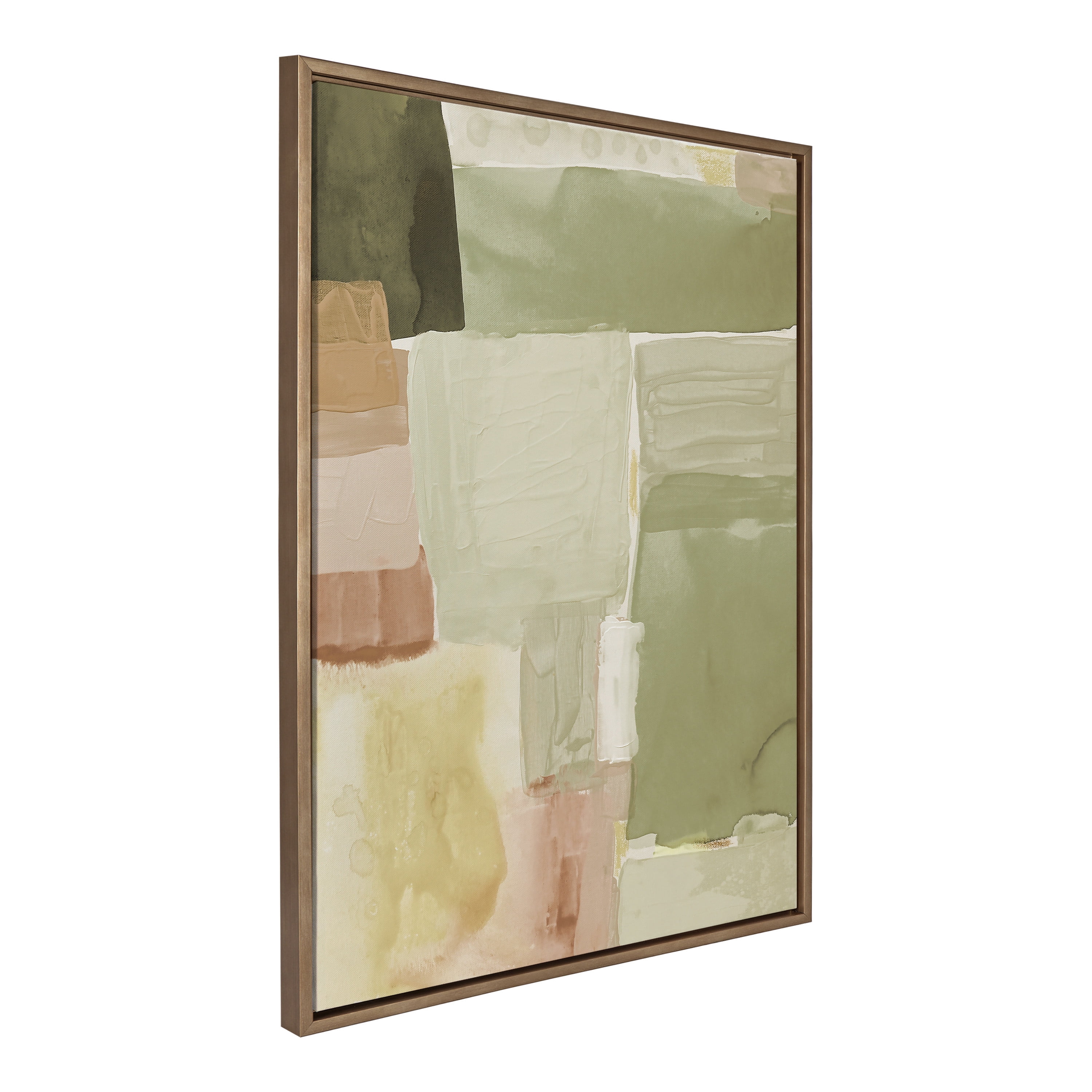 United Colors III Abstract Watercolor Canvas Art in Gold Frame, 28x38
