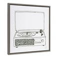 thumbnail image 1 of Kate and Laurel Sylvie Victrola Record Player Framed Canvas Wall Art by Statement Goods, 22x22 Gray, Modern Minimalist  Music Art Wall Décor, 1 of 6