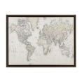 thumbnail image 1 of Kate and Laurel Sylvie Vintage World Map Framed Canvas Wall Art by The Creative Bunch Studio, 18x24 Brown, Decorative Map Art for Wall, 1 of 6