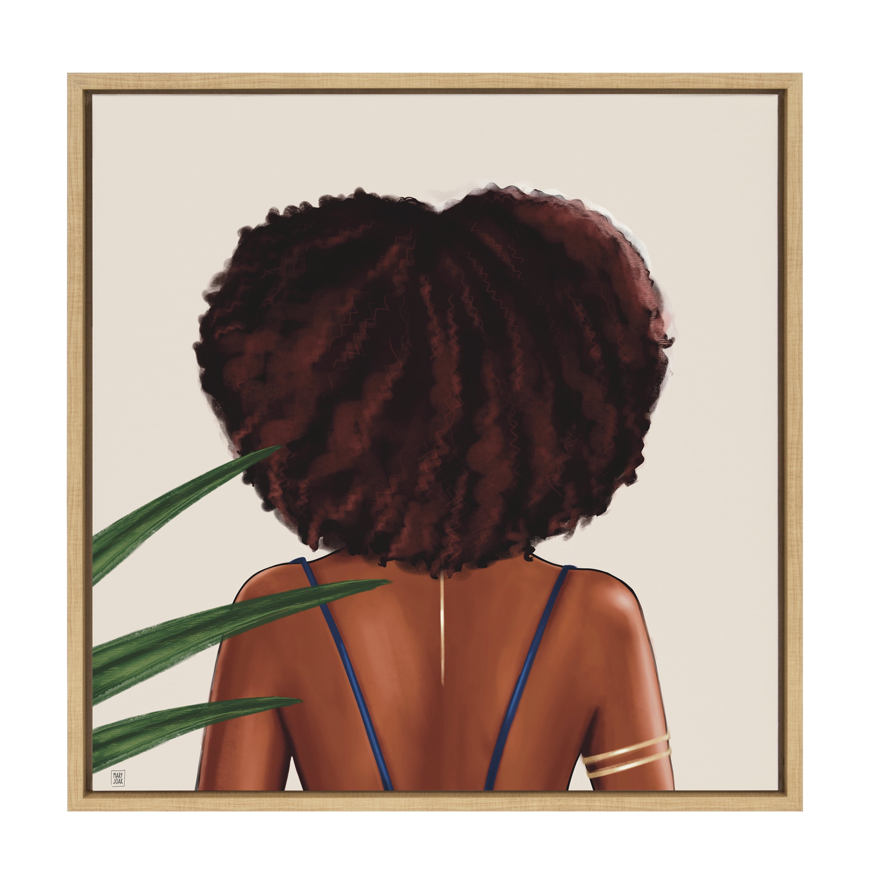 Natural Framed Canvas Print of Feminine Form, 22" x 22"