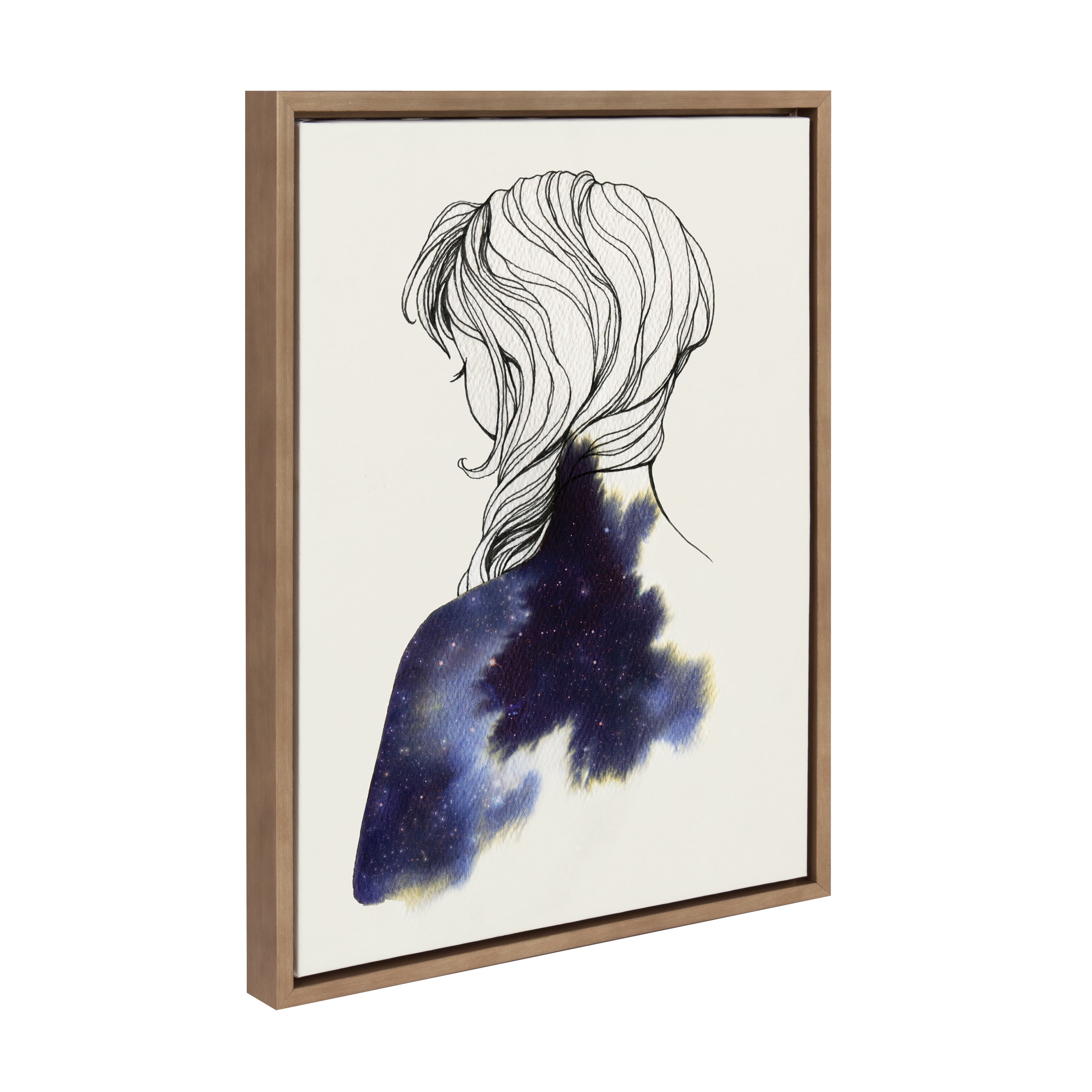 Gold Framed 18x24 Canvas Print of Female Portrait