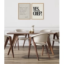 Kate and Laurel Sylvie Yes Chef Framed Canvas Wall Art by Saint and Sailor Studios, 18x24 Natural, Modern Kitchen Art for Wall