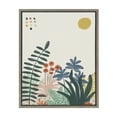 thumbnail image 1 of Kate and Laurel Sylvie Zen Garden 2 Framed Canvas Wall Art by Kelly Knaga 18x24 Gray Colorful Floral Art for Wall, 1 of 7