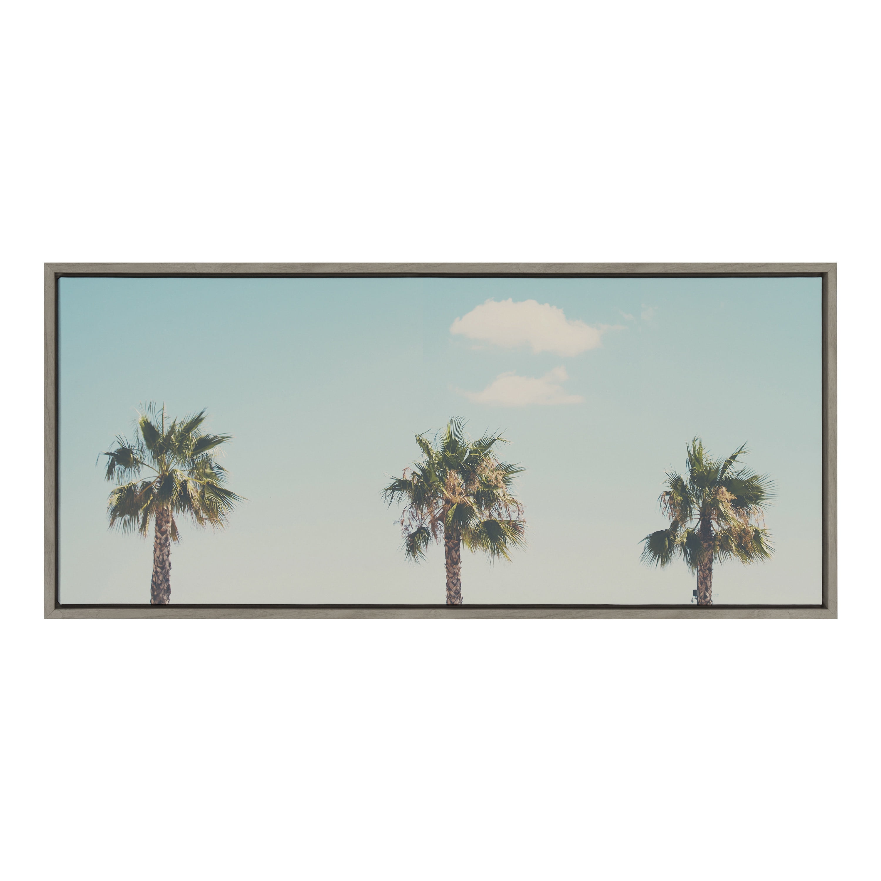 Sylvie Trio of Palm Trees Framed Canvas Wall Art