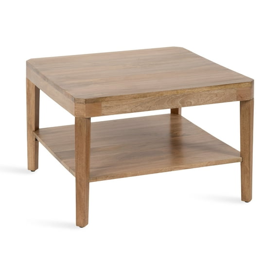 Kate and Laurel Talcott Transitional Tiered Square Coffee Table for Living Room Decor, 26x26x18, Natural