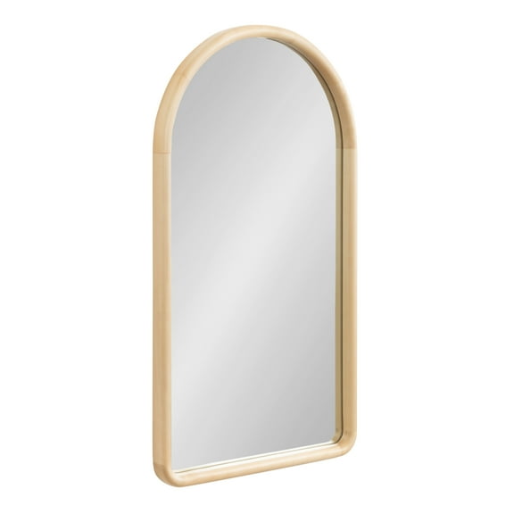 Kate and Laurel Talma Boho Tall Arched Wall Mirror, 20 x 36, Natural, Modern Arch Mirror with Solid Poplar Wood Frame and Rounded Frame Profile