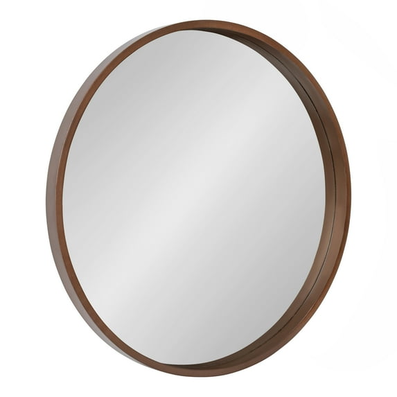 Kate and Laurel Travis Mid-Century Round Wall Mirror, 25.6 inch Diameter, Bronze, Modern Accent Mirror