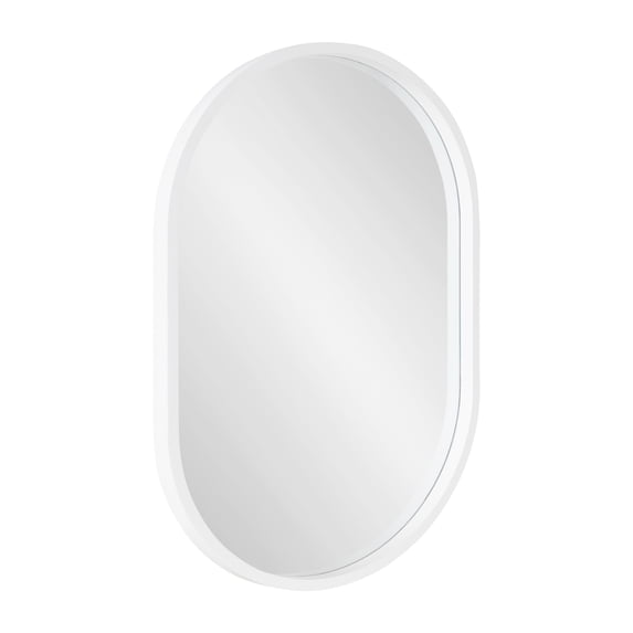Kate and Laurel Travis Modern Capsule Wall Mirror, 20 x 30, White, Chic Geometric Wall Hanging Mirror For Display