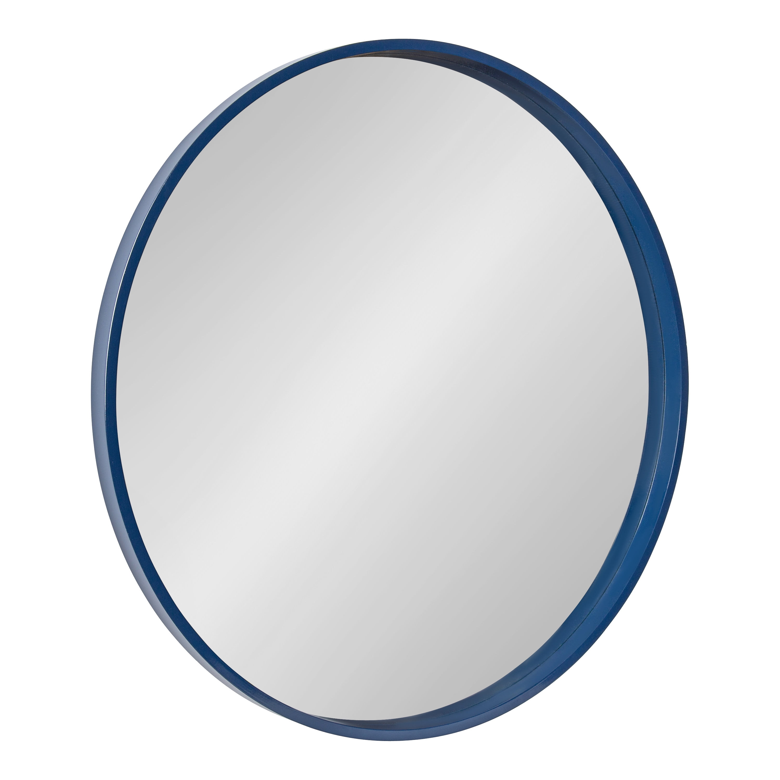 Kate and Laurel Travis Modern Round Wall Mirror, 31.5 inch Diameter, Navy  Blue, Transitional Decorative Mirror for Wall