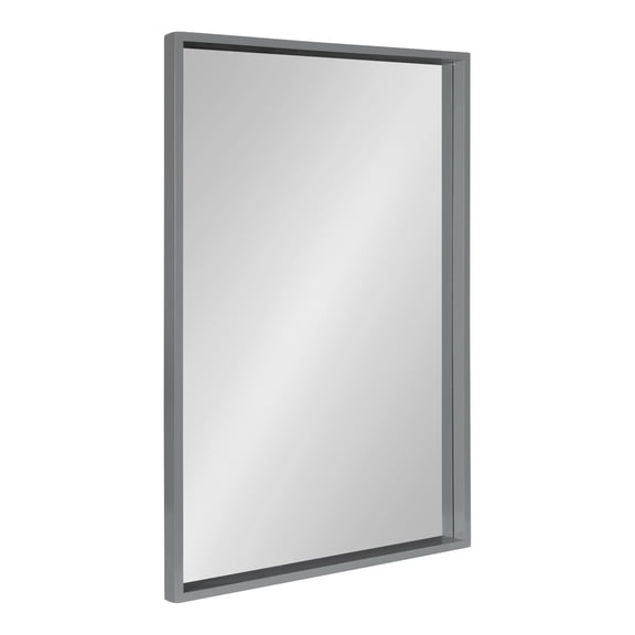 Kate and Laurel Travis Modern Wood Framed Wall Mirror, 24 x 36, Gray, Transitional Rectangle Mirror for Wall
