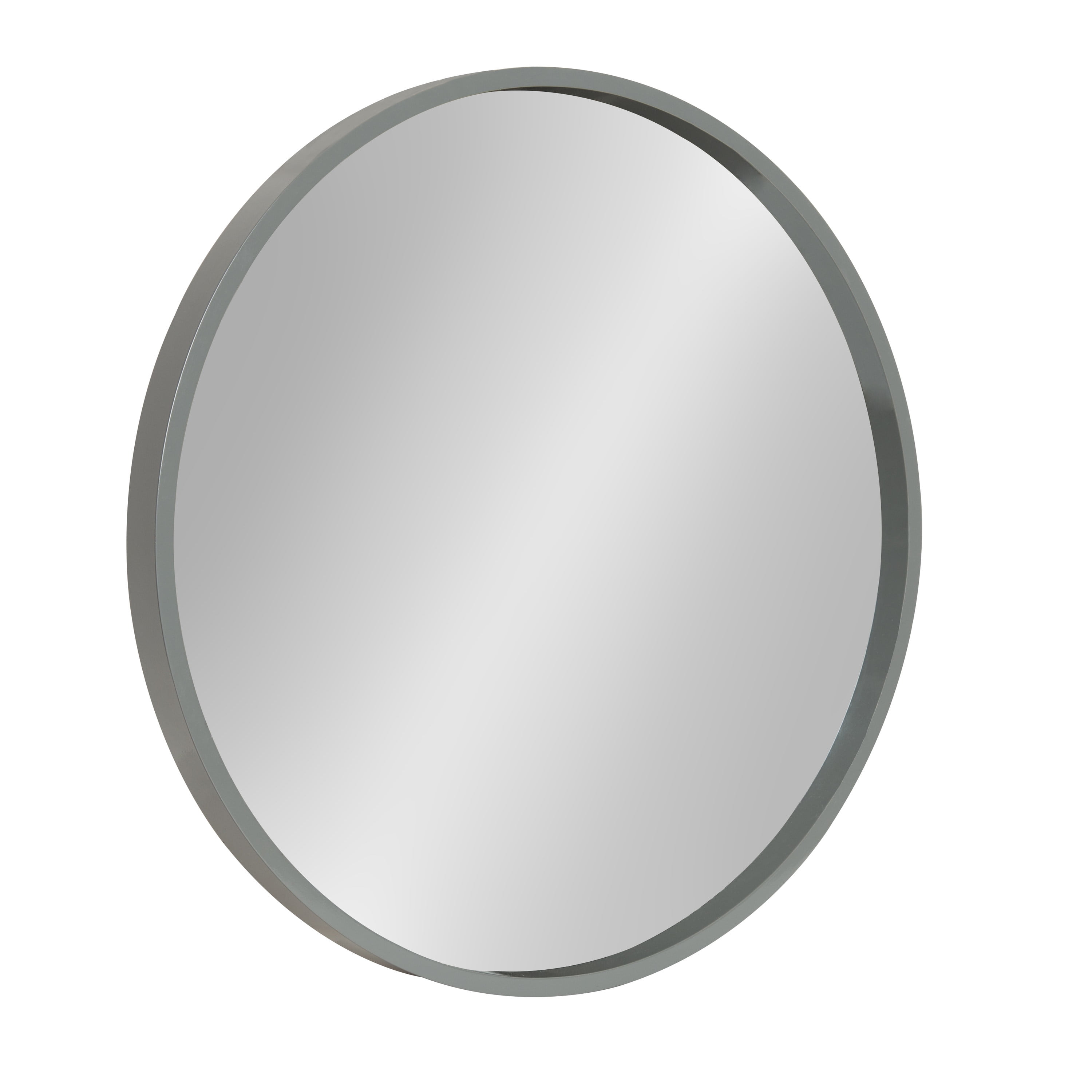 Travis 22" Gray Round Wood Wall Mirror