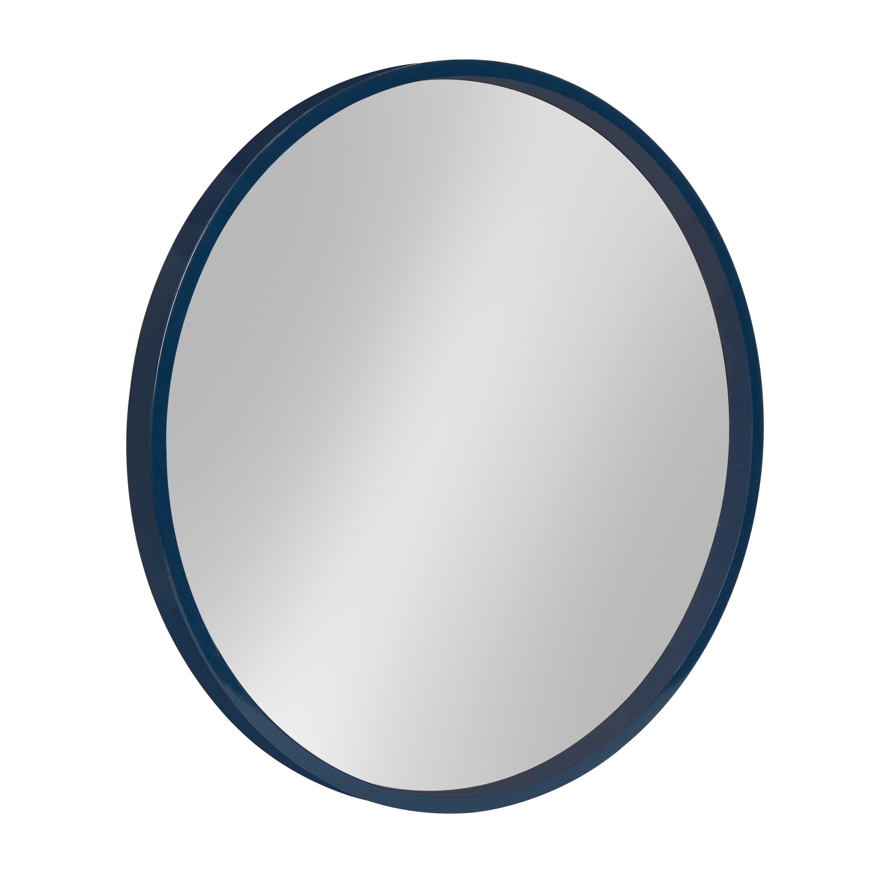 Travis 21.6'' Navy Blue Round Wood Wall Mirror