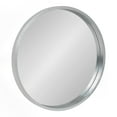 thumbnail image 1 of Kate and Laurel Travis Round Wood Wall Mirror, 21.6" Diameter, Silver, Chic Glam Wall Décor Accent, 1 of 7