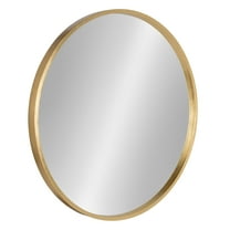 Kate and Laurel Travis Round Wood Wall Mirror, 25.6" Diameter, Gold, Modern Glam Wall Décor Accent
