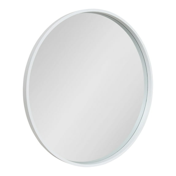 Kate and Laurel Travis Round Wood Wall Mirror, 31.5" Diameter, White, Modern Wall Décor Accent