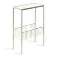 thumbnail image 1 of Kate and Laurel Trubey Modern Side Table, 15.75 x 8 x 24.6, Silver, Contemporary End Table With Glass Top, 1 of 8