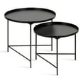 thumbnail image 1 of Kate and Laurel Ulani Modern Nesting Coffee Table, Set of 2, Black, Sophisticated Coffee Table Set for Storage and Display, 1 of 8