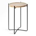 thumbnail image 1 of Kate and Laurel Vale Modern Side Table, 15.5 x 15.5 x 25, Natural Rustic and Black, Farmhouse End Table for Storage and Display, 1 of 9