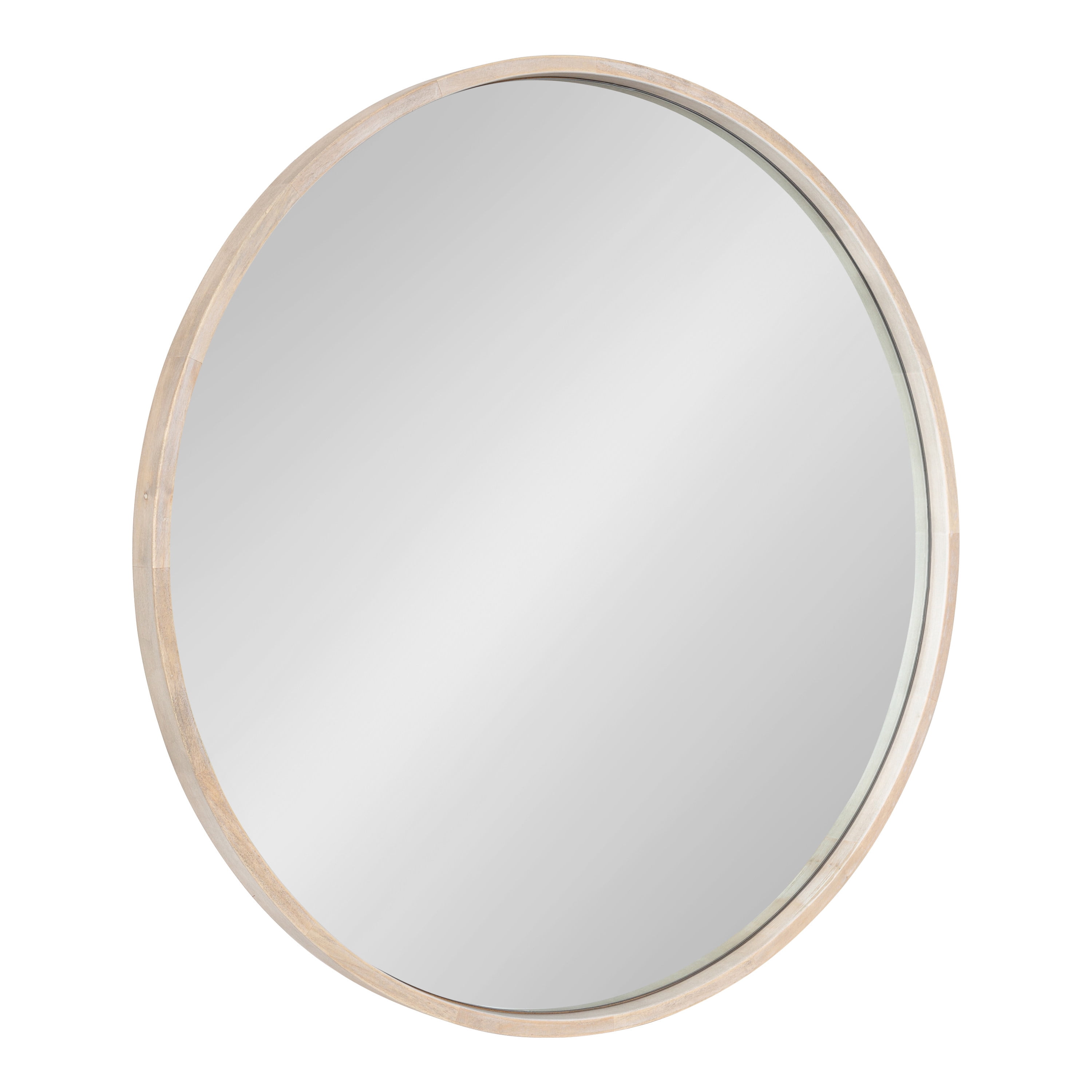 Valenti 28" White Solid Wood Round Vanity Mirror