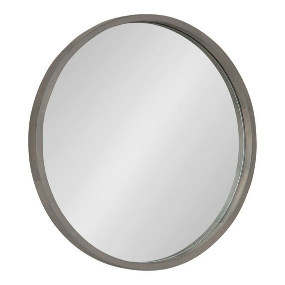 Kate and Laurel Valenti Round Framed Mirror, Gray 18" Diameter