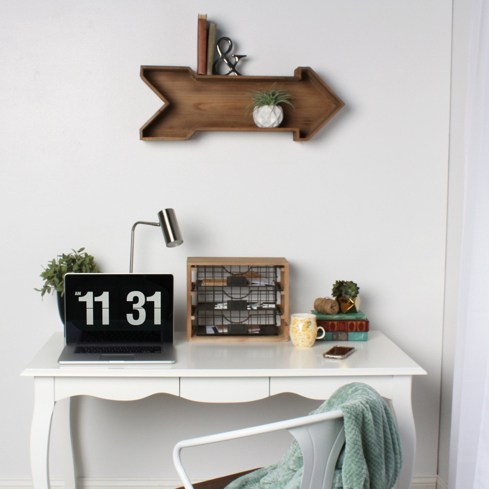 Kate and Laurel Wood Floating Shelf, 1.5" x 4.75", Brown