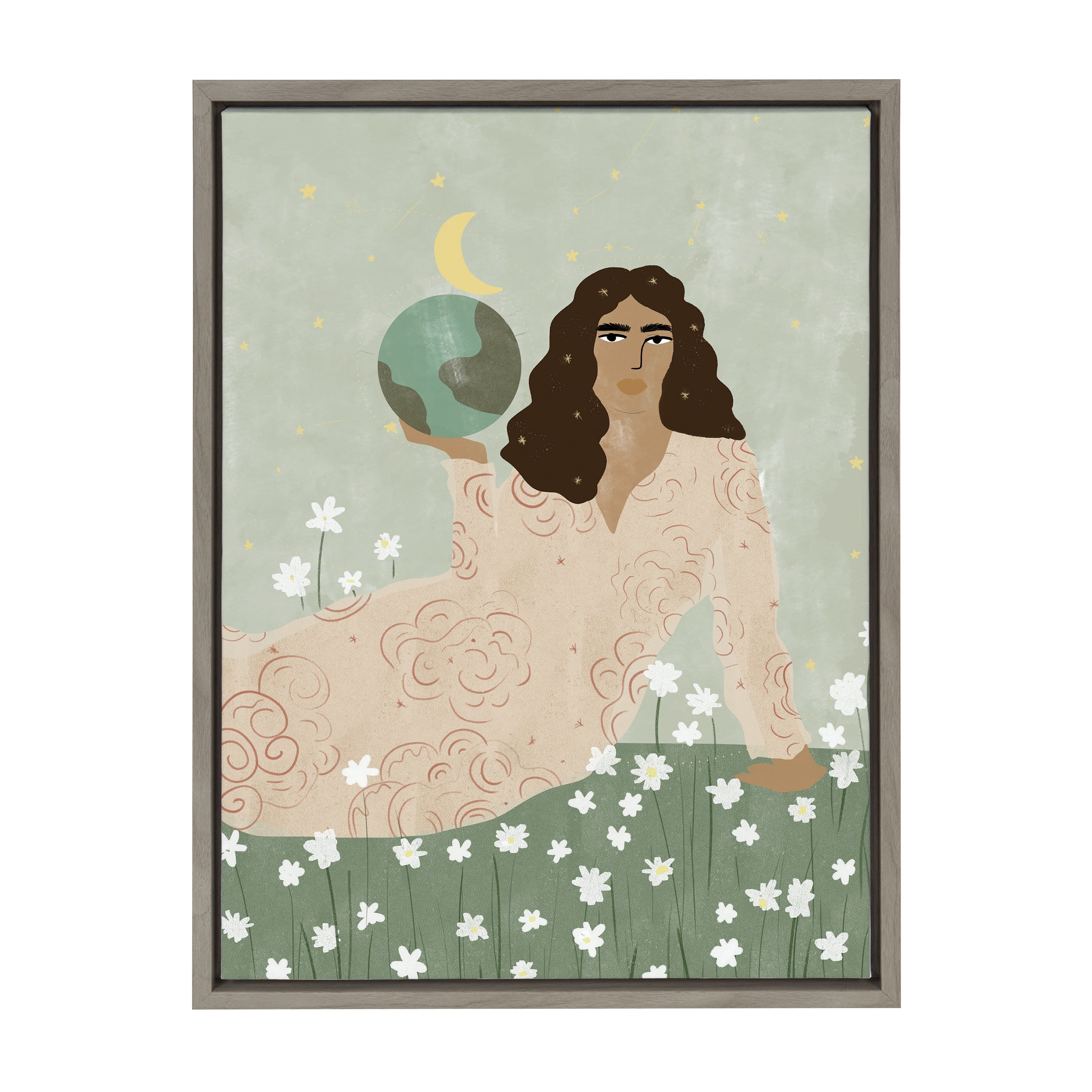Kate and Laurel Words, Black Framed Canvas Art Print, 18x24