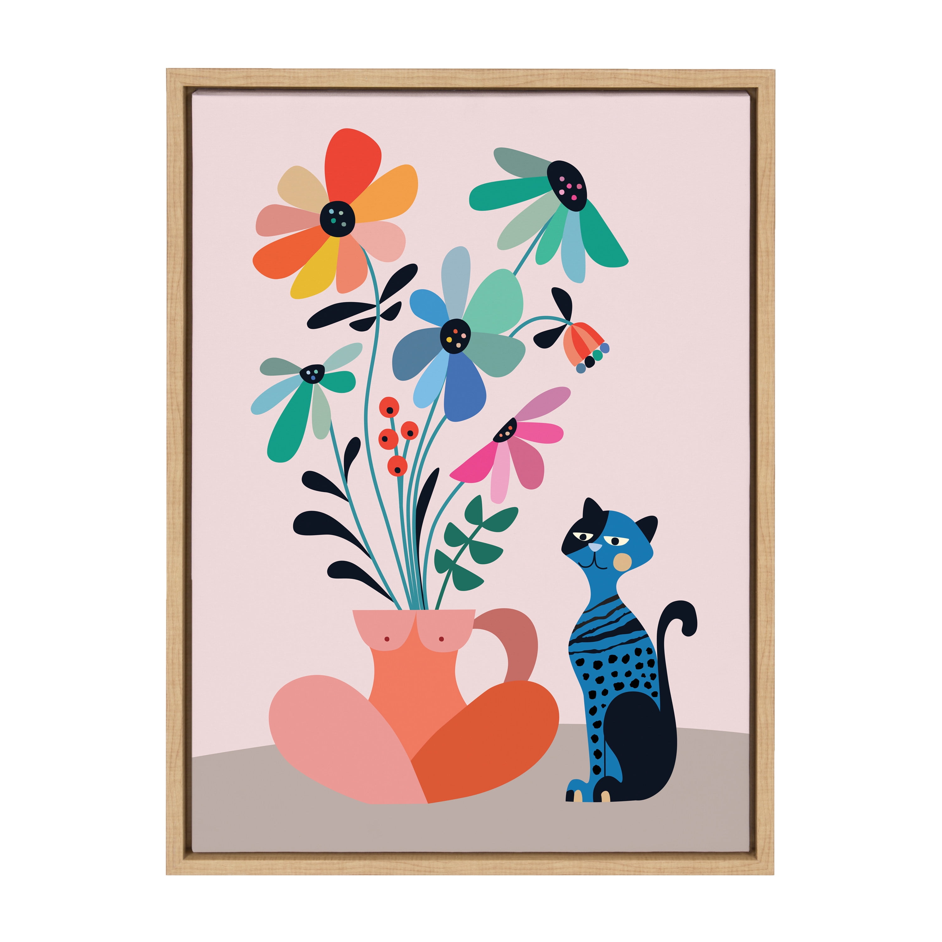 Kate and Laurel Words, Black Framed Canvas Art Print, 18x24