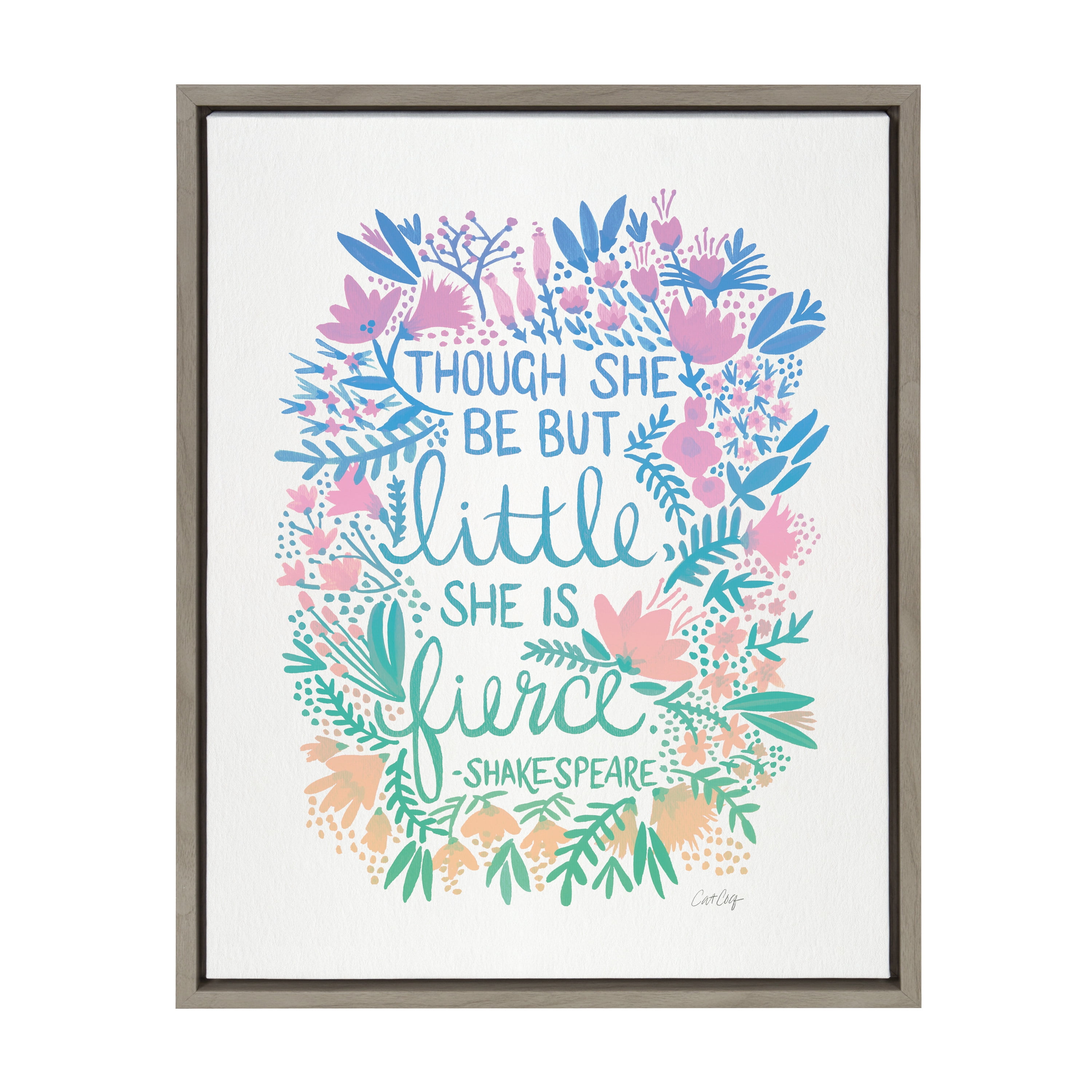 Lavender and Mint Floral Motivational Canvas Art with Quote