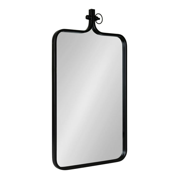 Kate and Laurel Yitro Modern Rectangle Wall Mirror, 20 x 35, Black, Decorative Industrial Mirror for Wall