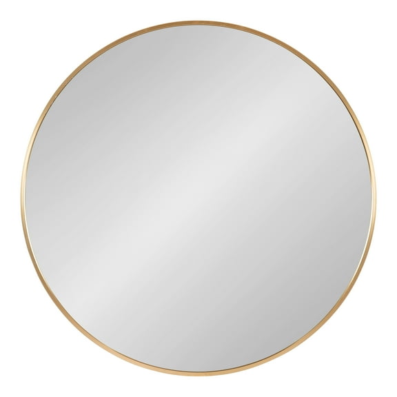 Kate and Laurel Zayda Modern Round Metal Framed Wall Mirror, 24 Inch Diameter, Gold, Stunning Minimalist Circle Mirror with Smooth Curves
