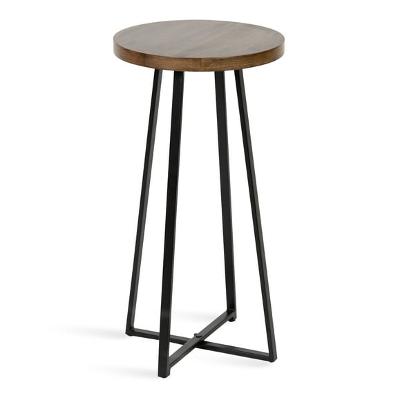 Kate and Laurel Zia Modern Counter Stool, 13 x 13 x 25, Natural and Black, Decorative Kitchen Stool
