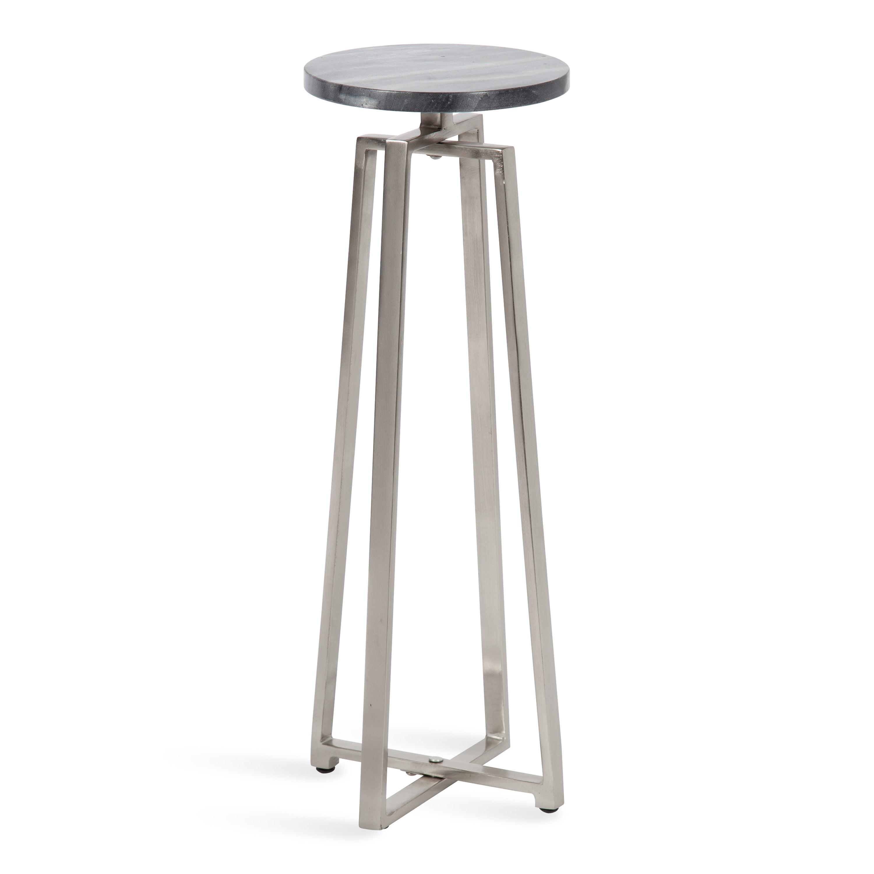 Kate and Laurel Zia Modern Marble Drink Table, 9 x 9 x 23, Gray and ...