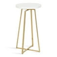 thumbnail image 1 of Kate and Laurel Zia Modern Side Table, 15 x 15 x 26, White and Gold, Decorative Round Metal End Table for Display and Storage, 1 of 8