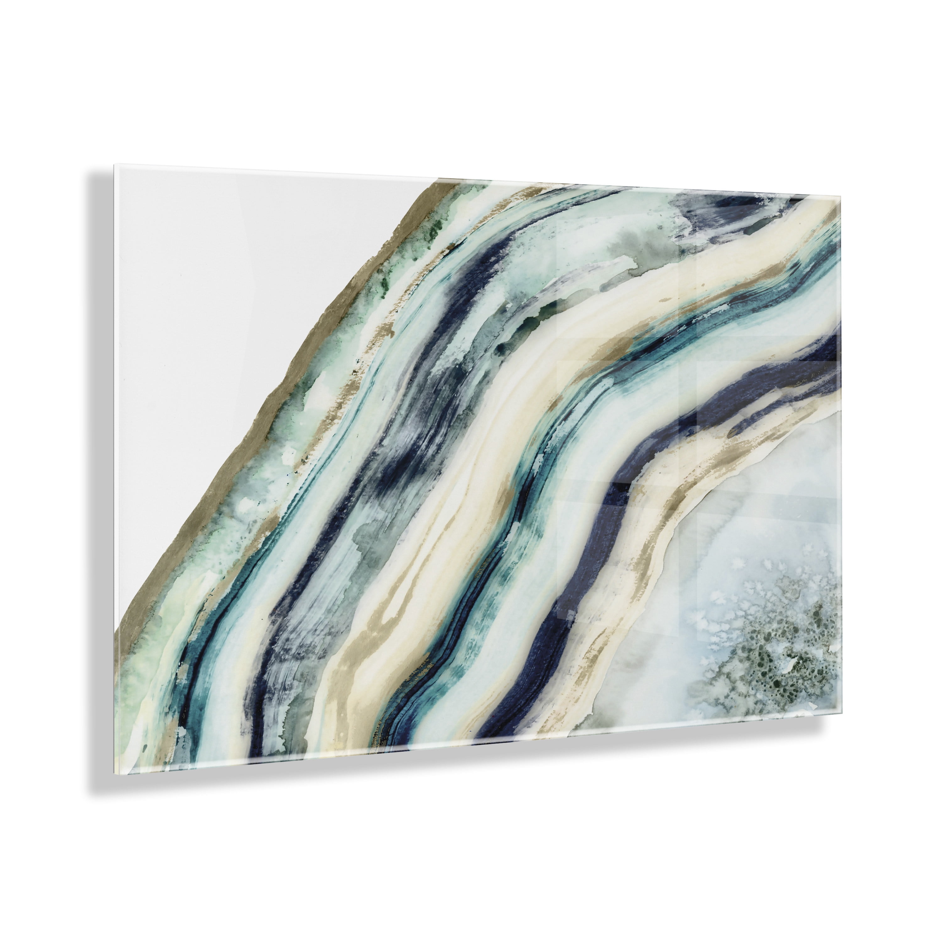Teal Agate Floating Acrylic Abstract Wall Art, 23" x 31"